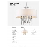 COSMOLIGHT P06698NI-WH | Las-Vegas Cosmolight luster svietidlo 6x E14 nikel, biela