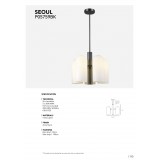 COSMOLIGHT P05759BK | Seoul-COS Cosmolight luster svietidlo nastaviteľná výška 5x E27 čierna, morené