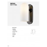 COSMOLIGHT W01773BK | Seoul-COS Cosmolight rameno stenové svietidlo 1x E27 čierna, morené