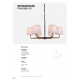 COSMOLIGHT P06636BK AU | Stockholm-COS Cosmolight luster svietidlo 6x E14 starožitná zlata, čierna, biela
