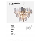 COSMOLIGHT P09158CP | St-Petersburg Cosmolight luster svietidlo 9x E14 šampanské, krištáľ