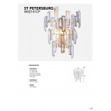 COSMOLIGHT W02141CP | St-Petersburg Cosmolight stenové svietidlo 2x E14 šampanské, krištáľ