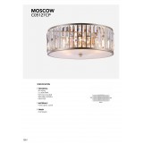 COSMOLIGHT C05127CP | Kyiv Cosmolight stropné svietidlo kruhový 5x E27 šampanské, krištáľ, morené