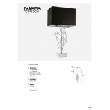 COSMOLIGHT T01953CH | Panama-COS Cosmolight stolové svietidlo 75cm prepínač 1x E27 chróm, čierna, strieborný