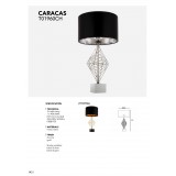 COSMOLIGHT T01960CH | Caracas Cosmolight stolové svietidlo 70cm prepínač 1x E27 chróm, čierna, strieborný