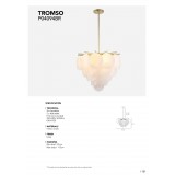 COSMOLIGHT P04094BR | Tromso-COS Cosmolight luster svietidlo nastaviteľná výška 5x E14 zlatý, matný biely