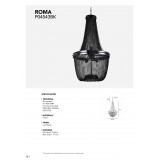 COSMOLIGHT P04543BK | Roma-COS Cosmolight luster svietidlo 4x E14 čierna