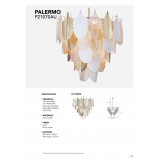 COSMOLIGHT P21070AU | Palermo-COS Cosmolight luster svietidlo 21x E14 zlatý, matný biely, priesvitná