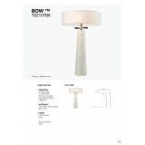 COSMOLIGHT T02114BR | Bow-COS Cosmolight stolové svietidlo 63,5cm prepínač na vedení 2x E27 biely mramor, mosadz, biela