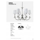 COSMOLIGHT P06308NI-BK | Siena-COS Cosmolight luster svietidlo 6x E14 nikel, priesvitné, čierna