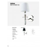COSMOLIGHT W01315NI-BK | Siena-COS Cosmolight rameno stenové svietidlo 1x E14 nikel, priesvitné, čierna