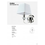 COSMOLIGHT W01353NI-WH | Dubai-COS Cosmolight rameno stenové svietidlo 1x E14 nikel, priesvitné, biela