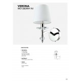 COSMOLIGHT W01360NI-WH | Verona-COS Cosmolight rameno stenové svietidlo 1x E14 nikel, krištáľ, biela