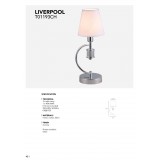 COSMOLIGHT T01193CH-WH | Liverpool-COS Cosmolight stolové svietidlo 38,5cm prepínač 1x E14 chróm, priesvitné, biela