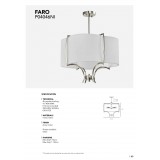 COSMOLIGHT P04046NI-WH | Faro-COS Cosmolight visiace svietidlo nastaviteľná výška 4x E14 nikel, biela