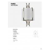 COSMOLIGHT W01053NI-WH | Faro-COS Cosmolight stenové svietidlo 1x E14 nikel, biela
