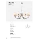 COSMOLIGHT P08810NI-WH | Atlanta-COS Cosmolight luster svietidlo 8x E14 nikel, biela