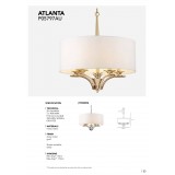 COSMOLIGHT P05797AU-WH | Atlanta-COS Cosmolight luster svietidlo 5x E14 zlatý, biela