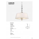 COSMOLIGHT P04981CH-WH | Cancun Cosmolight visiace svietidlo 4x E27 chróm, priesvitné, biela