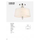 COSMOLIGHT C03957CH-WH | Cancun Cosmolight stropné svietidlo 3x E14 chróm, priesvitné, biela