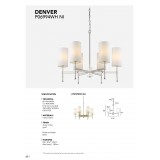 COSMOLIGHT P06970BR-WH | Denver-COS Cosmolight luster svietidlo 6x E14 mosadz, biela