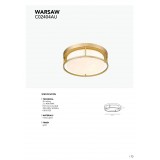 COSMOLIGHT C02404AU | Warsaw-COS Cosmolight stropné svietidlo kruhový 2x E27 zlatý, morené