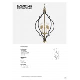 COSMOLIGHT P05186BK | Nashville-COS Cosmolight luster svietidlo 5x E14 čierna, zlatý