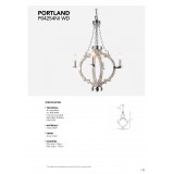 COSMOLIGHT P04254NI WD | Portland-COS Cosmolight luster svietidlo 4x E14 nikel, antická biela