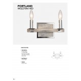 COSMOLIGHT W02278NI WD | Portland-COS Cosmolight rameno stenové svietidlo 2x E14 nikel, antická biela
