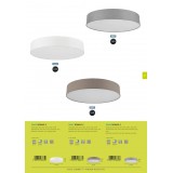 EGLO 98669 | EGLO-Connect-Romao Eglo stropné múdre osvetlenie diaľkový ovládač regulovateľná intenzita svetla, nastaviteľná farebná teplota, meniace farbu 1x LED 4200lm 2700 <-> 6500K sivé, biela