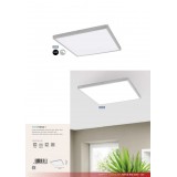 EGLO 97278 | Fueva-1 Eglo stenové, stropné LED panel štvorec regulovateľná intenzita svetla 1x LED 2900lm 4000K strieborný, biela