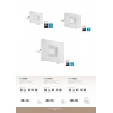 EGLO 33153 | Faedo Eglo svetlomet svietidlo - Samsung Chip štvorec otočné prvky 1x LED 1800lm 4000K IP65 biela, priesvitná