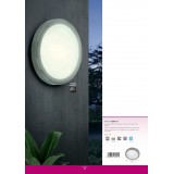 EGLO 94121 | Vento-LED Eglo stenové, stropné svietidlo kruhový 1x LED 950lm 3000K IP44 zušľachtená oceľ, nehrdzavejúca oceľ, biela