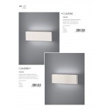 EGLO 39268 | Climene Eglo stenové svietidlo tehla regulovateľná intenzita svetla 2x LED 1000lm 3000K leštený hliník, biela