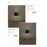 EGLO 39179 | Camporale Eglo stolové svietidlo 56cm prepínač na ťah 1x E27 zlatý, čierna