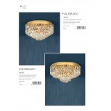 EGLO 39457 | Valparaiso Eglo stropné svietidlo 8x E14 zlatý, krištáľ, priesvitné