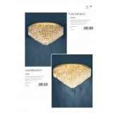 EGLO 39459 | Valparaiso Eglo stropné svietidlo 16x E14 zlatý, krištáľ, priesvitné