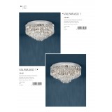 EGLO 39491 | Valparaiso Eglo stropné svietidlo 11x E14 chróm, krištáľ, priesvitné