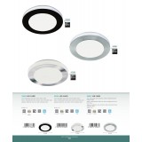 EGLO 95282 | Carpi-LED Eglo stenové, stropné svietidlo kruhový 1x LED 950lm 3000K IP44 chróm, biela