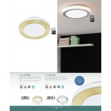EGLO 900369 | Carpi-LED Eglo stenové, stropné svietidlo kruhový 1x LED 1110lm 3000K IP44 zlaté,matné, biela