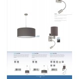 EGLO 96481 | Eglo-Pasteri-A Eglo rameno stenové svietidlo prepínač flexibilné 1x E27 + 1x LED 380lm matná hnedá, biela, matný nikel