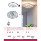 EGLO 95639 | Acolla Eglo stenové, stropné svietidlo kruhový 1x LED 950lm 3000K chróm, biela, kryštálový efekt