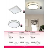 EGLO 95679 | Competa-1 Eglo stenové, stropné svietidlo štvorec 1x LED 2600lm 3000K biela, strieborný, priesvitná