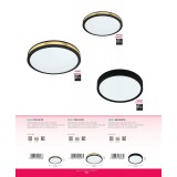 EGLO 99406 | Pescaito Eglo stenové, stropné svietidlo kruhový 1x LED 1350lm 3000K čierna, zlatý, biela