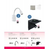 EGLO 96566 | Tazzoli Eglo stenové svietidlo prepínač flexibilné, USB prijímač, nabíjačka na telefón, nabíjačka na mobil 1x LED 380lm 3000K biela
