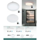 EGLO 900363 | Frania-S Eglo stenové, stropné svietidlo kruhový 1x LED 1850lm 4000K IP44 biela, opál, kryštálový efekt