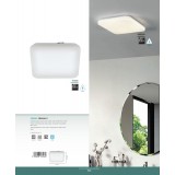 EGLO 900364 | Frania-S Eglo stenové, stropné svietidlo štvorec 1x LED 1600lm 4000K IP44 biela, opál, kryštálový efekt
