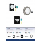 EGLO 98705 | Salvanesco Eglo stenové svietidlo pohybový senzor 1x LED IP44 čierna, biela