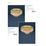 EGLO 39458 | Valparaiso Eglo stropné svietidlo 11x E14 zlatý, krištáľ, priesvitné