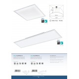 EGLO 98418 | Salobrena-M Eglo stropné LED panel štvorec pohybový senzor 1x LED 4600lm 4000K biela